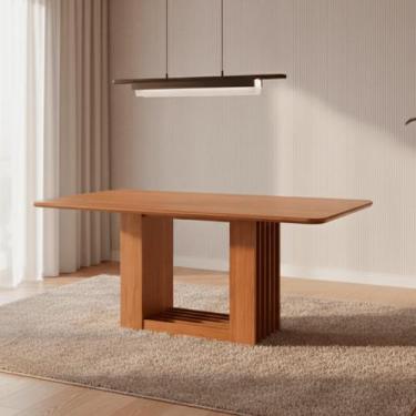 Imagem de Mesa para Sala de Jantar Ariela 210 cm sem Vidro Marrom/Cinamomo - Cim