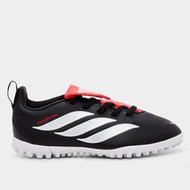 Imagem de Chuteira Society Infantil Adidas Predator Club Língua Dobrável, Preto,