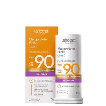 Imagem de Multiprotetor Facial Stick  Labotrat  Dermo Sun  FPS 90  Incolor  Toqu