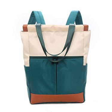 Imagem de Bolsa conversível feminina mochila para laptop mochila larga na parte superior aberta da faculdade bolsa de viagem casual