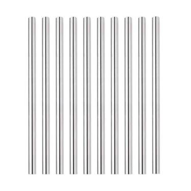 Imagem de Kit com 10 Canudos em Aço Inox 22 cm Milk Shake 12mm + Escova de Limpeza Frigopro