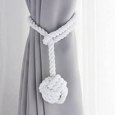 Imagem de Suportes de cortina Simples estilo europeu alça de cortina multicolor borla alça de corda de algodão acessórios de cortina de gancho de poliéster-algodão, T1,1 Pçs