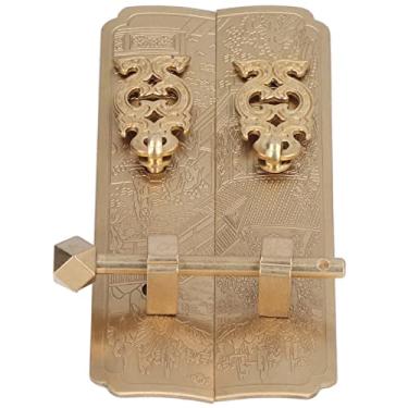 Imagem de Painel Frontal de Armário Estilo retrô Chinês Com Alças de Armário de Latão Material Paisagem Padrão de Personagem para Guarda-roupas