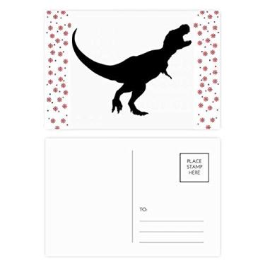 Imagem de Dinossauro Black Bones Bone Christmas Flower Celebration Cartão postal Blessing Mailing Card