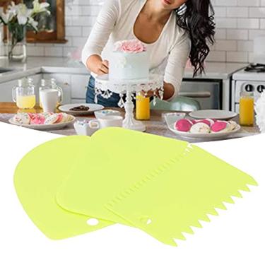 Imagem de Espátula para bolo, creme portátil e seguro de plástico pequeno 3 peças/conjunto conveniente para fazer você mesmo utensílios de assar para restaurante de bolos, utensílios de cozinha para cozinha doméstica (verde)