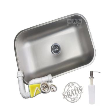 Imagem de Kit Cuba Escovada Inox 304 N1 46x30x17 Tecnocuba Com Dosador
