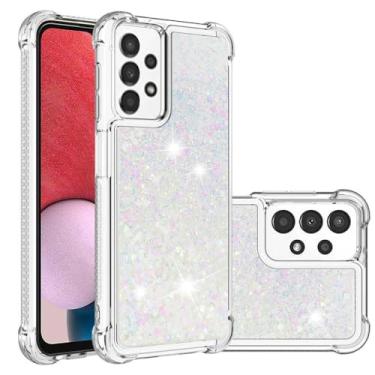 Imagem de Glitter Star Quicksand Case Para Samsung Galaxy A14 A04S A12 A13 A23 A33 A53 A34 A52 A54 A71 A51 5g A22 A72 4g A02S Capa, Branca, Para Galaxy A22 5g