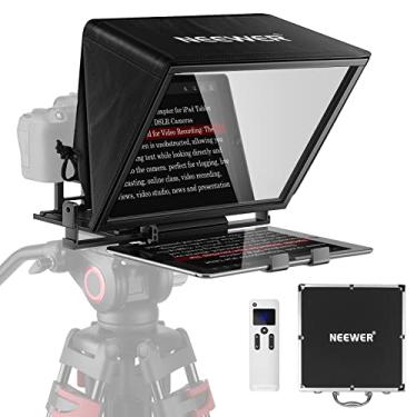 Imagem de NEEWER Teleprompter X14 com controle remoto RT-110 e aplicativo (conexão Bluetooth via aplicativo de teleprompter mais recente), portátil, sem montagem, compatível com iPad Android, tablet,