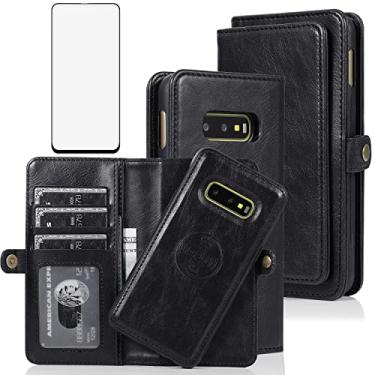 Imagem de Asuwish Capa de telefone para Samsung Galaxy S10e carteira destacável com protetor de tela de vidro temperado e suporte de cartão de crédito flip de couro celular Glaxay S 10e Gaxaly 10se Galaxies