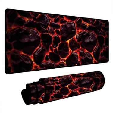 Imagem de Mouse Pad Gamer Deskpad Speed Extra Grande Profissional com Borda Costurada - Flamejante