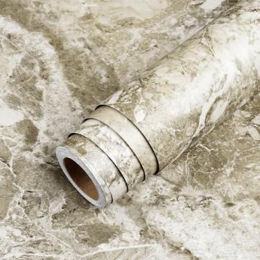 Imagem de LACHEERY Papel de contato de cozinha de 40 cm x 701 cm, papel de contato de mármore, granito marrom fosco, descasque e cole bancadas à prova d'água, papel de parede de mármore descasque e cole para