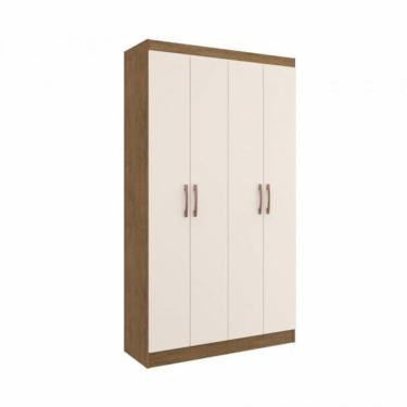 Imagem de Armário Multiuso Dueto 4 Portas 8 Prateleiras 5000 Off White/Nogueira - Doripel