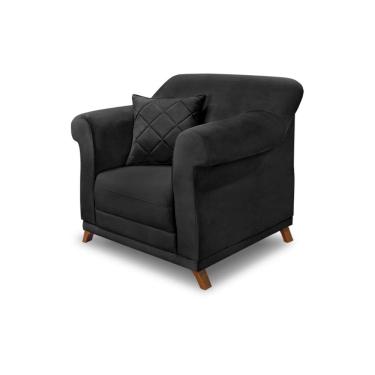 Imagem de Poltrona Decorativa Apollo Veludo Preto 2237 - Montanaris Decor