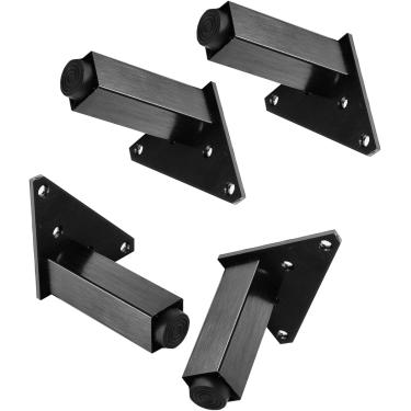 Imagem de Conjunto de 4 pernas de substituição de cadeira macias ajustáveis, pernas de mesa de jantar industrial, pernas de móveis de metal de liga de alumínio, pernas de sofá, ajustáveis: 6 mm/0,24 p