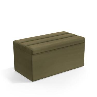 Imagem de Calçadeira Baú Ursa 90 para Cama de Solteiro N-029 Veludo Capuccino Ar