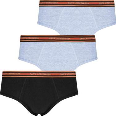 Imagem de Kit 3 Cuecas Original Lupo Slip Cavada Confortável Masculina Em Algodã