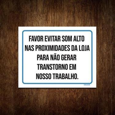 Imagem de Placa De Sinalização - Favor Evitar Som Alto 36X46 - Sinalizo
