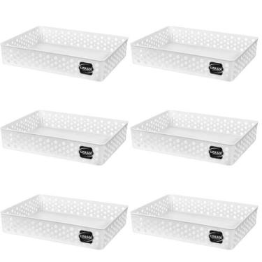 Imagem de Kit 6 Cesto Organizador Rattan Multiuso Armário Gaveta Lavanderia G (3