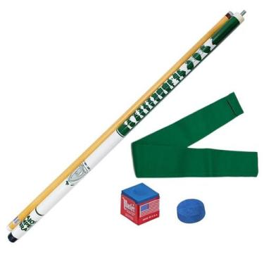 Imagem de Taco de Sinuca Desmontável Oficial do Palmeiras Branco Troféu Tacos Br