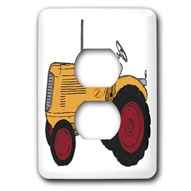 Imagem de 3dRose LLC lsp_41672_6 Capa de tomada grande laranja para trator 2 plugues