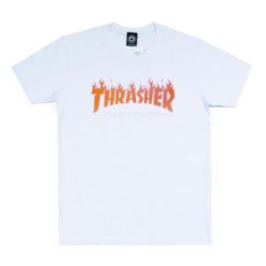Imagem de Camiseta Thrasher Magazine Flame Halftone - Branco-Masculino