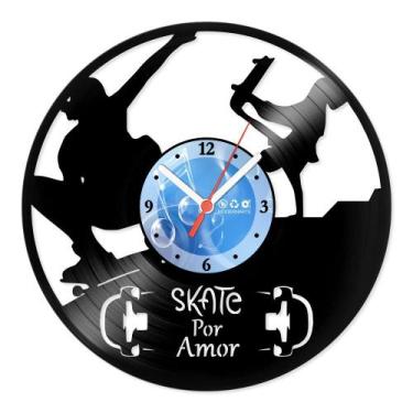 Imagem de Relógio De Parede Disco Vinil Esportes - Skate Por Amor - VES-195 - Mo
