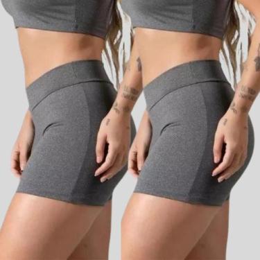 Imagem de Kit 2 Shorts Legging Feminino Suplex Academia Cós Alto - Blanco Store,