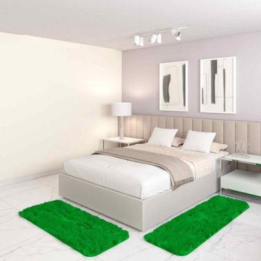 Imagem de Jogo Tapete Passadeira Quarto 2 Uni Verde 50 x 140 cm - Tapetes Saturs