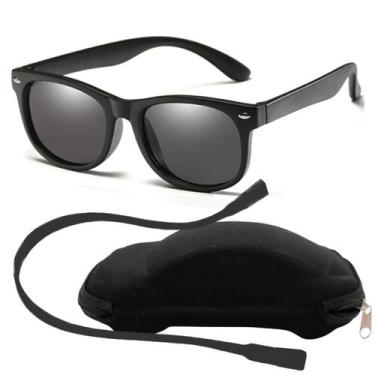 Imagem de Óculos de Sol Flexível Infantil + Case Carrinho + Cordão Silicone Pret