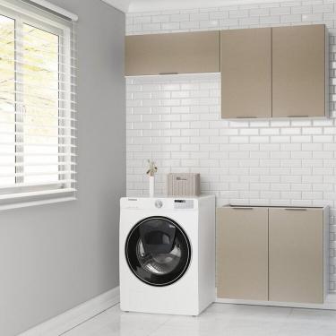 Imagem de Lavanderia Modulada 3 Peças sem Tampo sem Rodapé Ipanema Cabecasa Madeiramadeira Cinza Trama