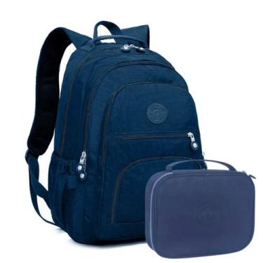 Imagem de Kit Mochila Escolar Espaçosa Alça Acolchoada Moderna Juvenil Bolsa Esp