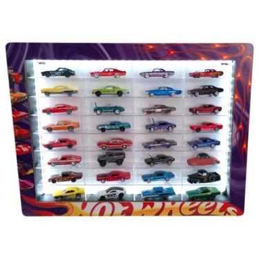Imagem de Prateleira Para 66 Carrinhos Escala 1/64 Hotwheels Com LED - Arte com 