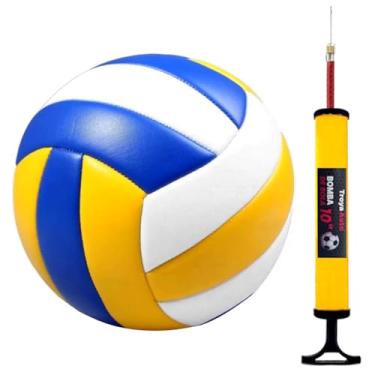 Imagem de Bola De Vôlei Infantil Recreação Aprendizagem Tamanho Oficial Quadra Areia Praia + Bomba