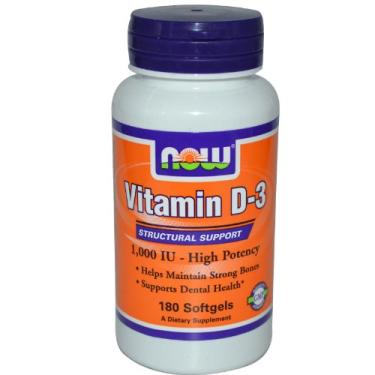 Imagem de Agora Alimentos Vitamina D-3 1.000 UI, 180 Softgels (pacote de 3)