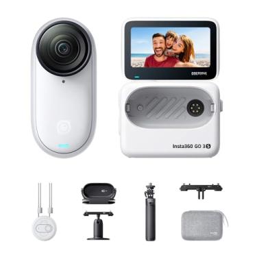 Imagem de Insta360 GO 3S - Pacote Família de 128 GB Branco 4K Minúscula Câmera Vlogging Portátil, POV Mãos Livres, Montagem em Qualquer Lugar, Estabilização, Vida Útil da Bateria de 140 Minúsculas, À Prova