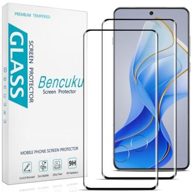 Imagem de Bencuku (Pacote com 2) Protetor de tela para vidro temperado OnePlus 13, cobertura total curvada 3D, compatível com impressão digital, resistente a arranhões, alta definição