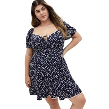 Imagem de City Chic Vestido feminino plus size - Sky Kiss, Margarida azul-marinho, 54