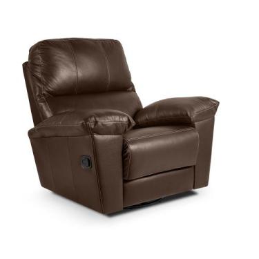 Imagem de Poltrona do Papai em Couro Reclinável Giratória Relax Glider Mecânico 