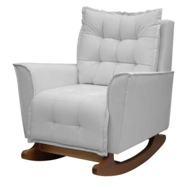 Imagem de Poltrona Amamentação De Balanço Helena Linho Quarto Bebê - Kasa Sofá, 