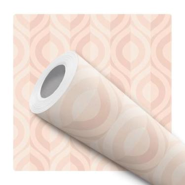 Imagem de Papel De Parede Adesivo Lavável Moderno Rosa Claro Abstrato - Bazar do