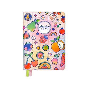 Imagem de Passion Planner Agenda semanal 2025-2026 orientada para metas de segunda-feira do meio do ano, calendário de compromissos de 52 semanas, diário de reflexão (Fruit for Thought, médio 17,5 x 25 cm)