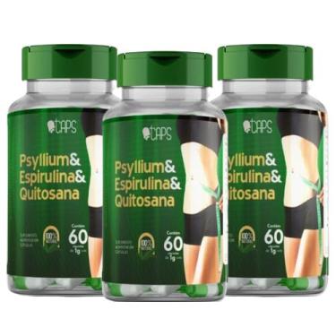 Imagem de PSYLLIUM + ESPIRULINA + QUITOSANA - 1g (60 Cápsulas) +CAPS, 3 Unidade 