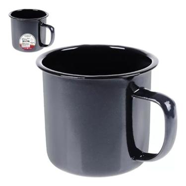 Imagem de Caneca Esmaltada Retro 150ml Preta Vintage Jogo 36 Pcs