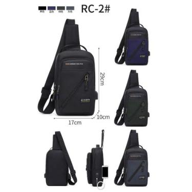 Imagem de Mochila de Ombro Transversal Compacta Unilateral USB Trava de Código R
