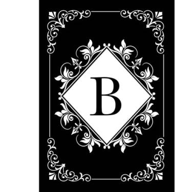 Imagem de Briarwood Lane Bandeira de jardim dupla face monograma B preto e branco