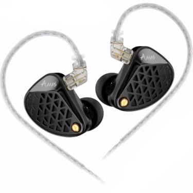 Imagem de Fones de ouvido profissionais HiFi KZ AM16 – Fones de ouvido intra-auriculares com armadura balanceada de 8 unidades com graves potentes e fones de ouvido de alta fidelidade, cabo substituível (sem