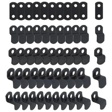 Imagem de Mewutal 50 peças de clipes de tela preto offset clipes de metal para moldura de foto grampos de espelho resistentes para quadro de quadro negro, com parafusos (10 peças cada 0/0.0 cm, 1/20.3 cm, 1