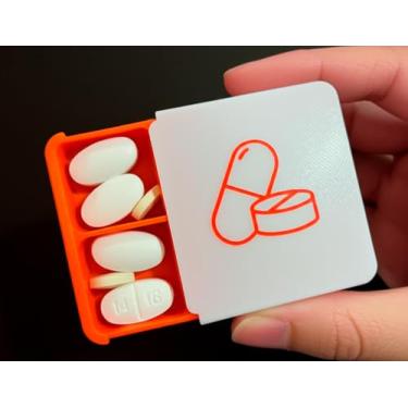 Imagem de Organizador de Comprimidos Portátil, 4 Compartimentos, Caixa para Vitaminas e Medicamentos para Viagem
