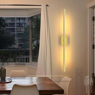 Imagem de GZZBMY Apliques de parede LED regulável USB recarregáveis funciona com pilhas candeeiros de parede com controlo remoto interior iluminação para quarto sala de estar escada 3000 K-6500K (dourado, 1
