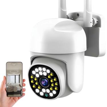 Imagem de Câmera de Segurança wifi Externa IP Sem Fio HD 4MP, Câmera de Visão Noturna Infravermelha Wi-Fi 5G, Dupla Lente Grande Angular, IP66 à Prova D'água e à Prova de Poeira, Chamada de Voz Bidirecional